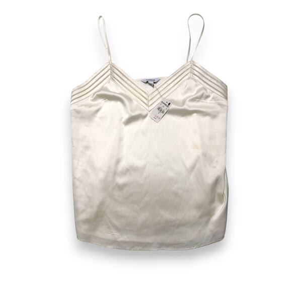 NWT Express Ivory Satin Chevron Detail Cami Top Size Medium - Picture 2 of 10